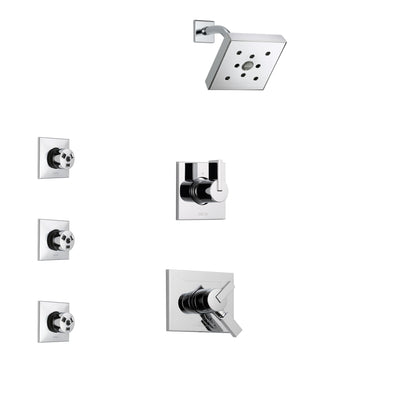 Delta Vero Chrome Finish Shower System with Dual Control Handle, 3-Setting Diverter, Showerhead, and 3 Body Sprays SS1725322