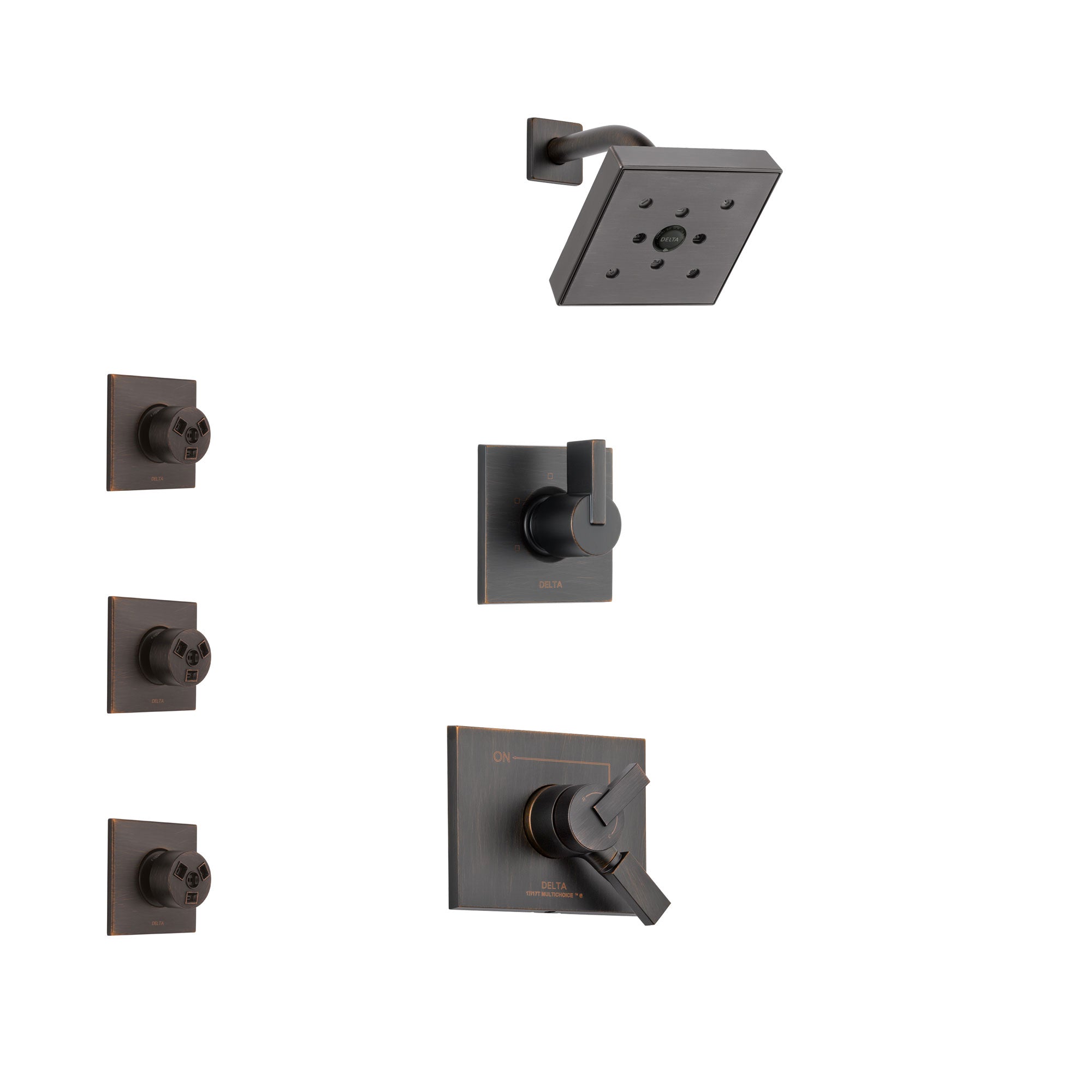 Delta Vero Venetian Bronze Finish Shower System with Dual Control Handle, 3-Setting Diverter, Showerhead, and 3 Body Sprays SS172532RB1