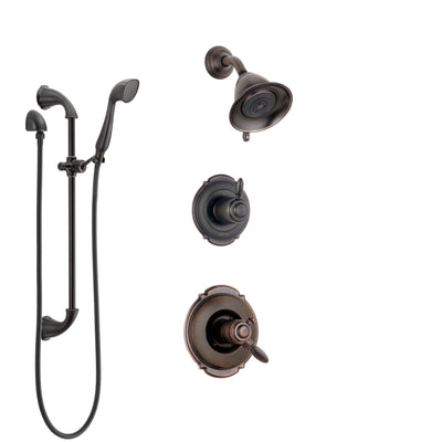 Delta Victorian Venetian Bronze Shower System with Dual Control Handle, 3-Setting Diverter, Showerhead, and Hand Shower with Slidebar SS172551RB4