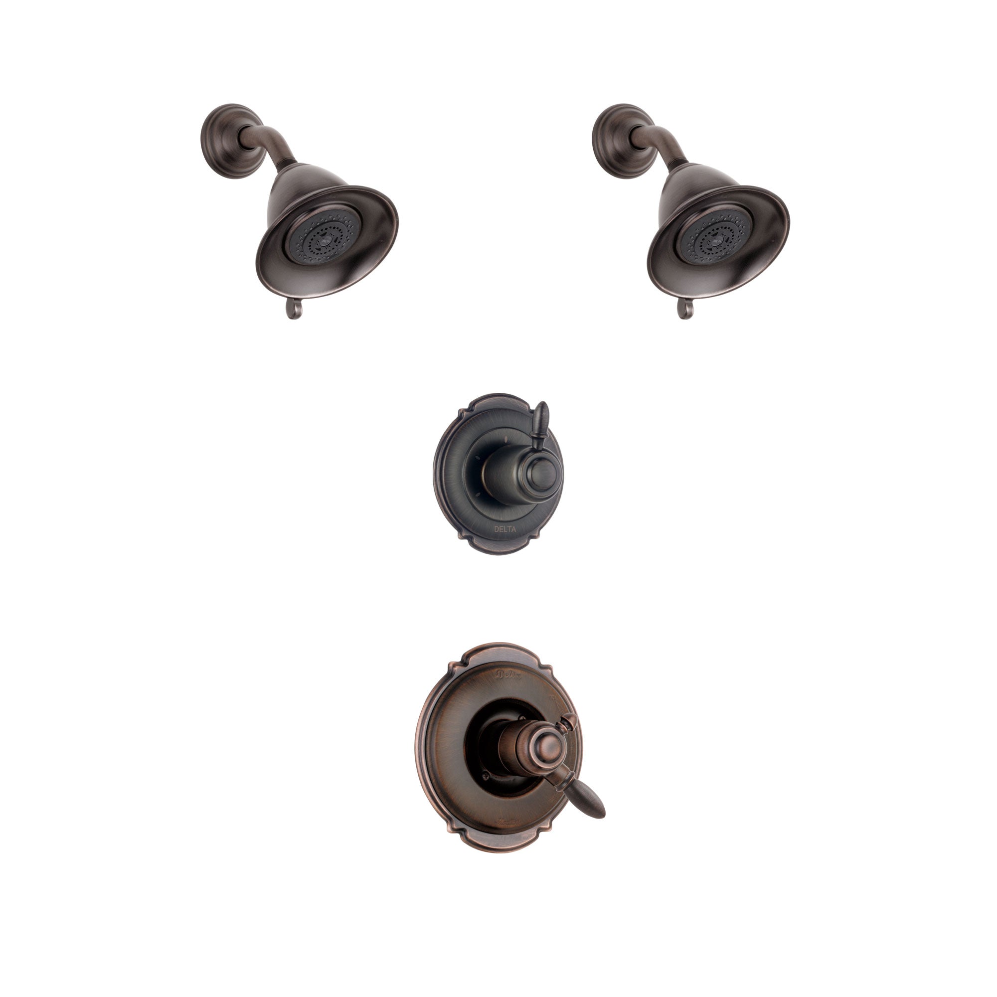 Delta Victorian Venetian Bronze Finish Shower System with Dual Control Handle, 3-Setting Diverter, 2 Showerheads SS172551RB5