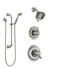 Delta Victorian Stainless Steel Finish Shower System with Dual Control Handle, Diverter, Showerhead, and Hand Shower with Slidebar SS172551SS4