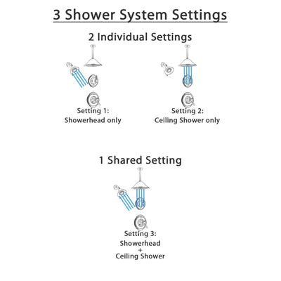 Delta Victorian Stainless Steel Finish Shower System with Dual Control Handle, Diverter, Showerhead, and Ceiling Mount Showerhead SS172551SS5