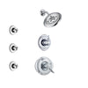 Delta Victorian Chrome Finish Shower System with Dual Control Handle, 3-Setting Diverter, Showerhead, and 3 Body Sprays SS1725522