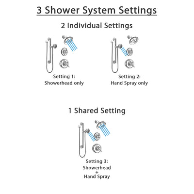 Delta Victorian Chrome Finish Shower System with Dual Control Handle, 3-Setting Diverter, Showerhead, and Hand Shower with Grab Bar SS1725525