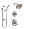 Delta Victorian Stainless Steel Finish Shower System with Dual Control Handle, Diverter, Showerhead, and Hand Shower with Slidebar SS172552SS4