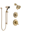 Delta Victorian Champagne Bronze Shower System with Dual Control Handle, 3-Setting Diverter, Showerhead, and Hand Shower with Slidebar SS17255CZ3