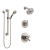 Delta Trinsic Stainless Steel Finish Shower System with Dual Control Handle, 3-Setting Diverter, Showerhead, and Hand Shower with Grab Bar SS172591SS3