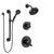 Delta Trinsic Matte Black Finish Modern Round Complete Shower Faucet System with Wall Mount Showerhead and Hand Sprayer with Grab Bar SS172593BL2