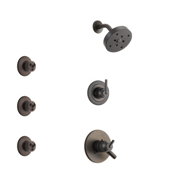 Delta Trinsic Venetian Bronze Finish Shower System with Dual Control Handle, 3-Setting Diverter, Showerhead, and 3 Body Sprays SS17259RB2