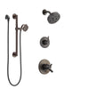 Delta Trinsic Venetian Bronze Finish Shower System with Dual Control Handle, 3-Setting Diverter, Showerhead, and Hand Shower with Grab Bar SS17259RB6