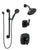 Delta Stryke Matte Black Finish Dual Control Shower System with Grab Bar Hand Shower and Multi-Setting Wall Mount Showerhead SS172763BL2