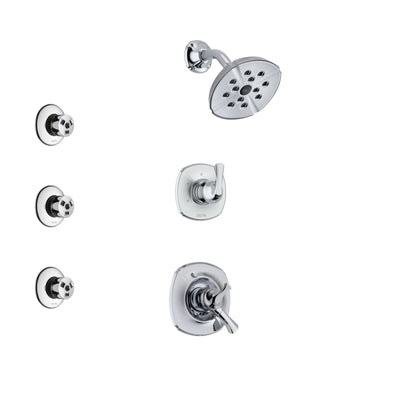 Delta Addison Chrome Finish Shower System with Dual Control Handle, 3-Setting Diverter, Showerhead, and 3 Body Sprays SS172922