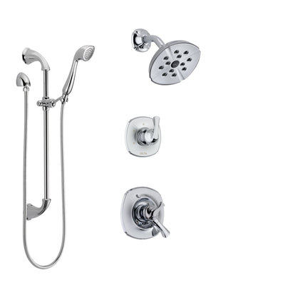 Delta Addison Chrome Finish Shower System with Dual Control Handle, 3-Setting Diverter, Showerhead, and Hand Shower with Slidebar SS172925