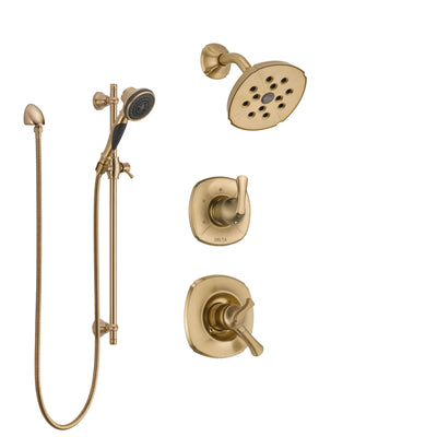Delta Addison Champagne Bronze Finish Shower System with Dual Control Handle, 3-Setting Diverter, Showerhead, and Hand Shower with Slidebar SS17292CZ2