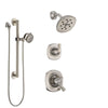 Delta Addison Stainless Steel Finish Shower System with Dual Control Handle, 3-Setting Diverter, Showerhead, and Hand Shower with Grab Bar SS17292SS4