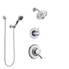 Delta Linden Chrome Finish Shower System with Dual Control Handle, 3-Setting Diverter, Showerhead, and Hand Shower with Wall Bracket SS172933