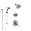 Delta Linden Stainless Steel Finish Shower System with Dual Control Handle, 3-Setting Diverter, Showerhead, and Hand Shower with Slidebar SS17294SS4