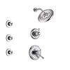 Delta Cassidy Chrome Finish Shower System with Dual Control Handle, 3-Setting Diverter, Showerhead, and 3 Body Sprays SS172972