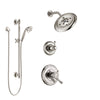 Delta Cassidy Polished Nickel Finish Shower System with Dual Control Handle, 3-Setting Diverter, Showerhead, and Hand Shower with Slidebar SS17297PN2