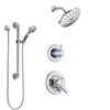 Delta Lahara Chrome Finish Shower System with Dual Control Handle, 3-Setting Diverter, Showerhead, and Hand Shower with Grab Bar SS17382
