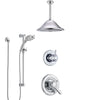 Delta Lahara Chrome Finish Shower System with Dual Control, 3-Setting Diverter, Ceiling Mount Showerhead, and Temp2O Hand Shower with Slidebar SS17386