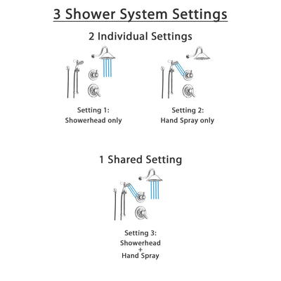 Delta Lahara Chrome Shower System with Dual Control Shower Handle, 3-setting Diverter, Large Rain Showerhead, and Handheld Shower SS173881
