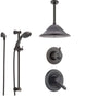 Delta Lahara Venetian Bronze Shower System with Dual Control Shower Handle, 3-setting Diverter, Large Ceiling Mount Rain Shower Head, and Handheld Shower SS173882RB