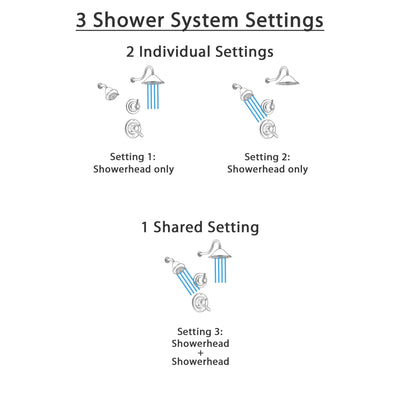 Delta Lahara Stainless Steel Shower System with Dual Control Shower Handle, 3-setting Diverter, Large Rain Showerhead, and Smaller Wall Mount Showerhead SS173883SS