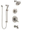 Delta Lahara Stainless Steel Finish Tub and Shower System with Dual Control Handle, Diverter, Showerhead, and Hand Shower with Slidebar SS17438SS4