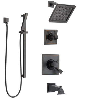 Delta Dryden Venetian Bronze Tub and Shower System with Dual Control Handle, 3-Setting Diverter, Showerhead, and Hand Shower with Slidebar SS174511RB4