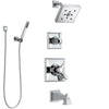 Delta Dryden Chrome Finish Tub and Shower System with Dual Control Handle, 3-Setting Diverter, Showerhead, and Hand Shower with Wall Bracket SS1745124