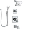 Delta Dryden Chrome Finish Tub and Shower System with Dual Control Handle, 3-Setting Diverter, Showerhead, and Hand Shower with Slidebar SS1745125