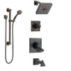 Delta Dryden Venetian Bronze Tub and Shower System with Dual Control Handle, 3-Setting Diverter, Showerhead, and Hand Shower with Grab Bar SS174512RB3