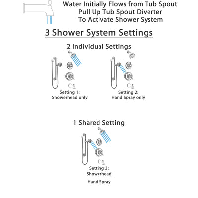 Delta Victorian Chrome Finish Tub and Shower System with Dual Control Handle, 3-Setting Diverter, Showerhead, and Hand Shower with Grab Bar SS1745515