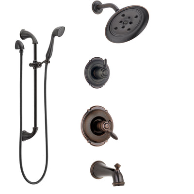 Delta Victorian Venetian Bronze Tub and Shower System with Dual Control Handle, Diverter, Showerhead, and Hand Shower with Slidebar SS174552RB4