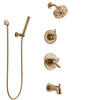 Delta Trinsic Champagne Bronze Tub and Shower System with Dual Control Handle, Diverter, Showerhead, and Hand Shower with Wall Bracket SS17459CZ3