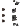 Delta Ashlyn Venetian Bronze Finish Tub and Shower System with Dual Control Handle, 3-Setting Diverter, Showerhead, and 3 Body Sprays SS17464RB1