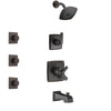 Delta Ashlyn Venetian Bronze Finish Tub and Shower System with Dual Control Handle, 3-Setting Diverter, Showerhead, and 3 Body Sprays SS17464RB2