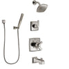 Delta Ashlyn Stainless Steel Finish Tub and Shower System with Dual Control Handle, Diverter, Showerhead, and Hand Shower with Wall Bracket SS17464SS4