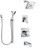 Delta Ara Chrome Finish Tub and Shower System with Dual Control Handle, 3-Setting Diverter, Showerhead, and Hand Shower with Slidebar SS174676