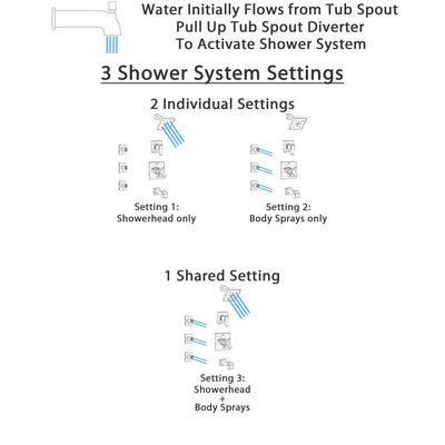 Delta Ara Stainless Steel Finish Tub and Shower System with Dual Control Handle, 3-Setting Diverter, Showerhead, and 3 Body Sprays SS17467SS1