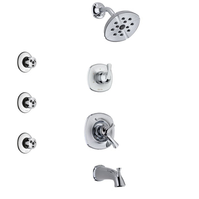 Delta Addison Chrome Finish Tub and Shower System with Dual Control Handle, 3-Setting Diverter, Showerhead, and 3 Body Sprays SS174922