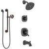 Delta Addison Venetian Bronze Tub and Shower System with Dual Control Handle, 3-Setting Diverter, Showerhead, and Hand Shower with Grab Bar SS17492RB5