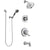 Delta Linden Chrome Finish Tub and Shower System with Dual Control Handle, 3-Setting Diverter, Showerhead, and Hand Shower with Wall Bracket SS174943