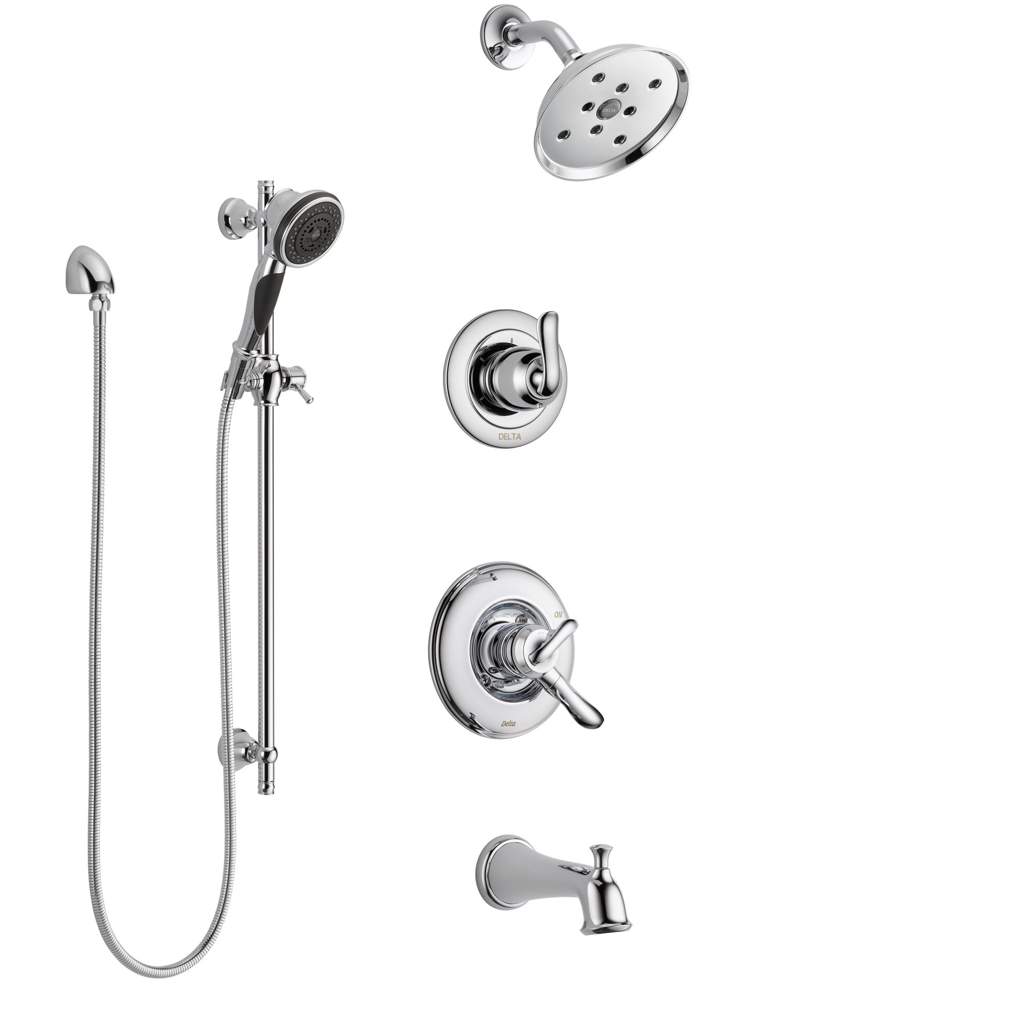 Delta Linden Chrome Finish Tub and Shower System with Dual Control