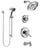 Delta Cassidy Chrome Finish Tub and Shower System with Dual Control Handle, 3-Setting Diverter, Showerhead, and Hand Shower with Slidebar SS174975