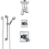 Delta Dryden Chrome Finish Shower System with Dual Control Handle, 3-Setting Diverter, Ceiling Mount Showerhead, and Hand Shower with Grab Bar SS17512