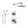 Delta Dryden Chrome Shower System with Dual Control Shower Handle, 3-setting Diverter, Large Square Showerhead, and Hand Held Shower SS175183