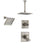 Delta Dryden Stainless Steel Shower System with Dual Control Shower Handle, 3-setting Diverter, Large Square Ceiling Mount Showerhead, and Wall Mount Modern Showerhead SS175184SS