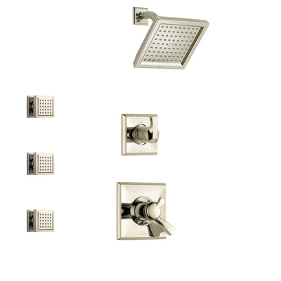 Delta Dryden Polished Nickel Finish Shower System with Dual Control Handle, 3-Setting Diverter, Showerhead, and 3 Body Sprays SS1751PN1